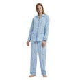 thumbnail image 3 of GLOBAL Women 100% Cotton Pajama Set Long Sleeve Pjs Button Down Comfy Nightwear, 3 of 5