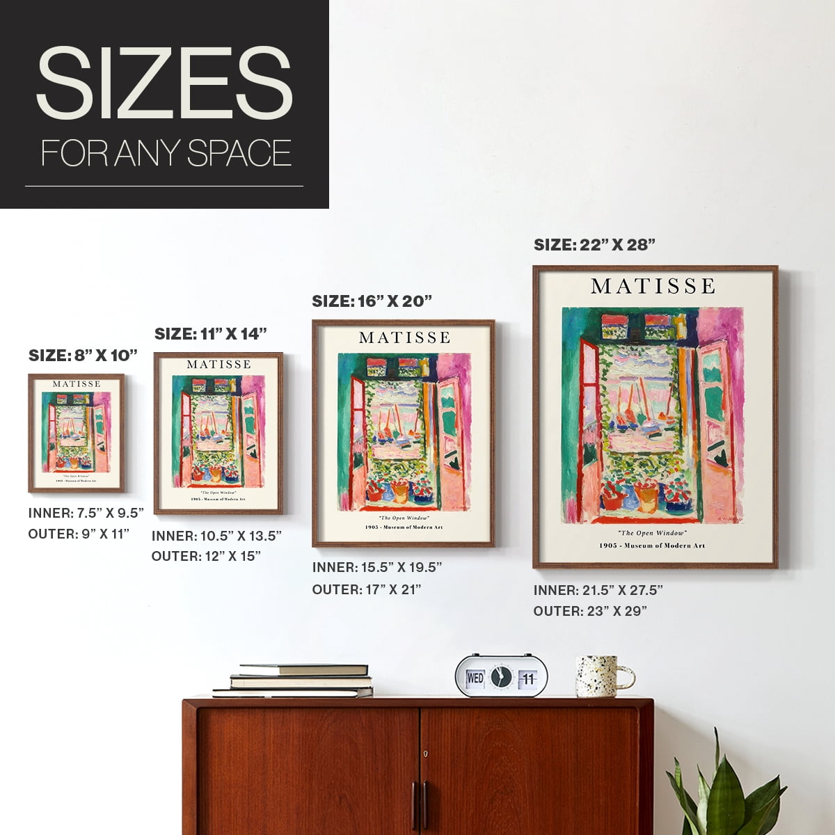 Matisse CLXXX Framed Print in Brown Solid Wood 11 x 14 Framed Print