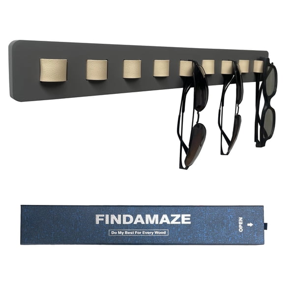 Organizador de Gafas de Sol Montado en Pared de Madera FINDAMAZE Gris