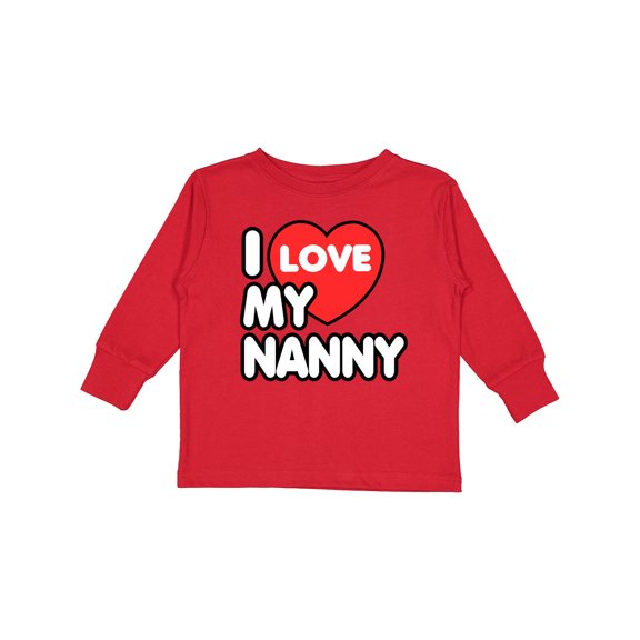 Inktastic I Love My Nanny Boys or Girls Long Sleeve Toddler T-Shirt