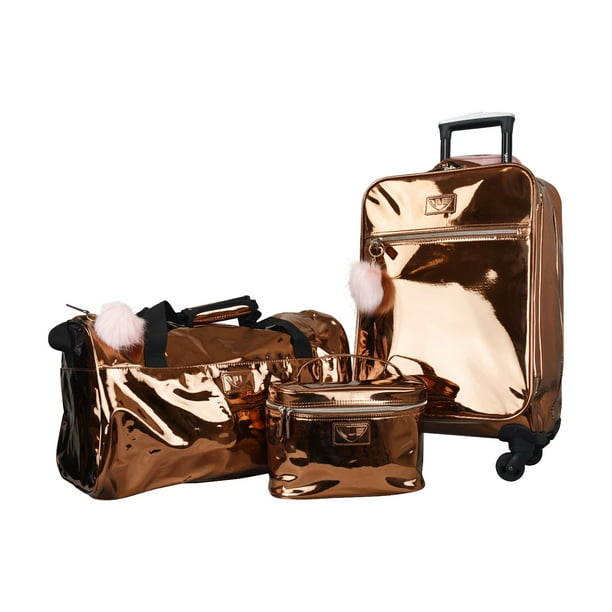 Vue Vue Metallic Rose Gold Carry On 3pc luggage set