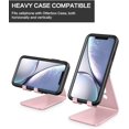 thumbnail image 6 of Adjustable Cell Phone Stand, C2 Aluminum Desktop Phone Holder Dock Compatible with iPhone 11 Pro Max Xs XR 8 Plus 7 6, Samsung Galaxy, Google Pixel, Android Phones, Rose Gold, 6 of 7