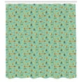 thumbnail image 3 of Ambesonne Cartoon Shower Curtain, Foxes with Glasses, 69"Wx84"L, Pale Green Orange, 3 of 3