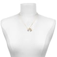 thumbnail image 2 of Delight Jewelry Silver-tone Mini AB Crystal Ship Wheel - Navigation - Large Goldtone Crystal Initial - B - Charm Necklace, 17.5"+2", 2 of 4