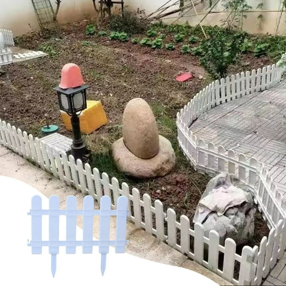 Small Decorative Garden Fence, Rustproof Metal Wire Panel Border Animal Barrier for Dog, Flower , Yard Fence Small Fence Mini Fence Fence Small Fence Garden Fence Home Fence Clearance