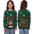 thumbnail image 2 of Marvmys Chandail de Noël Assorti pour la Famille Col Rond Rennes Flocons de Neige Chandail Tricoté Laid pour Hommes Femmes, 2 of 7