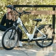 thumbnail image 4 of GOTRAX Accord Electric 27.5" Bike for Adults, 20 mph, 15.5 mile Range, 350W, Front Suspension and Cargo Rack, UL2849, White, 4 of 13