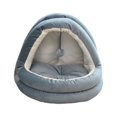 thumbnail image 3 of Lit pour Chat Intérieur, Nid de Chat, Confortable Semi-Fermé Lavable, Tente pour Animaux de Compagnie M Bleu Foncé, 3 of 9