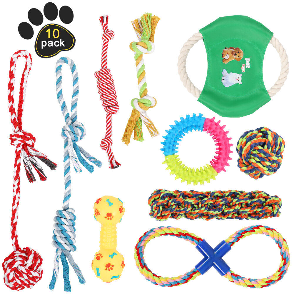 10pcs Dog Rope Toys Dog Teething Toys Best Chew Toys for Teething Puppy