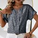 thumbnail image 2 of Tops Cortos para las Mujeres Cuello en V Impreso Manga Corta Top Casual, Camiseta de Baile sin Mangas para las Mujeres, 2 of 4