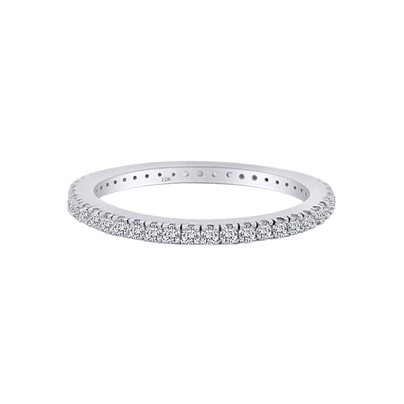 1/2 CT Round Cut Natural White Diamond Eternity Wedding Band Ring For women In 10K Solid White Gold (Color: I-J, Clarity: I2-I3, 0.50 Cttw) -4