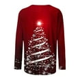 thumbnail image 5 of Women Christmas Shirt Red Wine Glass Print Shirts Crew Neck Pullover Tops Long Sleeve Merry Christmas Shirts Festival Outfits for Women, 5 of 5