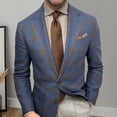 thumbnail image 4 of Joernso Men Suit Coat Lapel Long Sleeve Slim Fit Suit Jacket with Pocket Plaid Print Retro Style Business Outerwear, 4 of 8