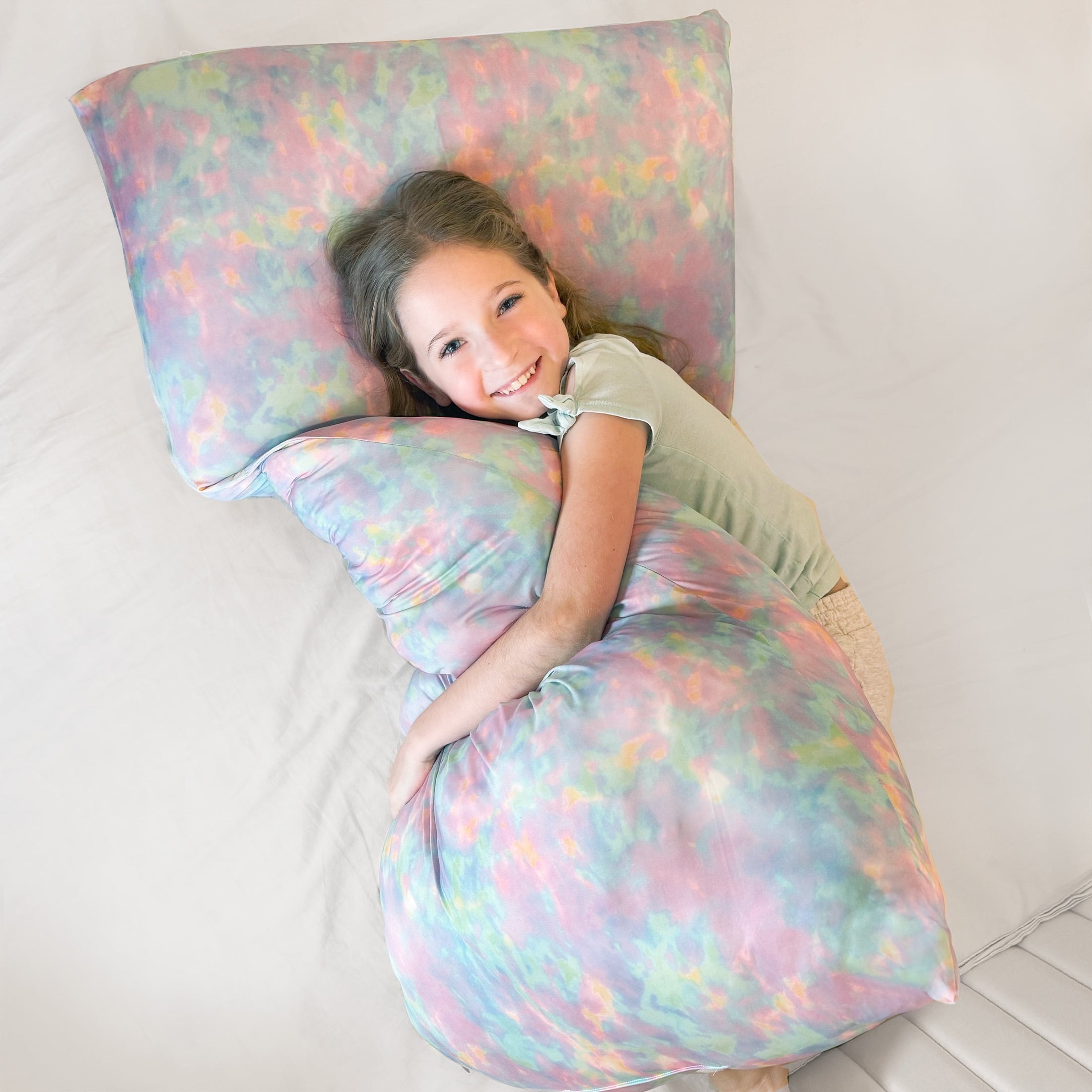 Imaginarium Memory Foam Fun Pillow with Fiber-Filled Body Topper and Cool-to-The-Touch Cover, Cotton Candy