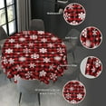 thumbnail image 3 of Christmas Snowflake Tablecloth 60 inch Round, Durable Table Cover for Kitchen Dining Room, Holiday Tablecloth for Party Dinner, 3 of 5