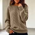 thumbnail image 6 of MaFYtyTPR Women's Cable Knit Sweater Crew Neck Long Sleeve Pullover Sweaters Solid Winter Warm Casual Loose Fit Top, 6 of 6