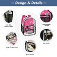 thumbnail image 5 of Large Clear PVC Backpack Heavy Duty See Through Backpack for Adults Work Travel, Pink-bow Print Printed 12L, 5 of 8