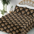 thumbnail image 3 of Ambesonne Tiger Fitted & Flat Sheet with Shams 4 Pcs Set, Asian Animal Pattern Ethno, Full, Charcoal Grey and Apricot, 3 of 5
