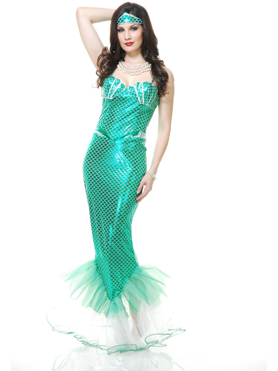 Charades Costumes Adults Womens Tight Emerald Green Fantasy Mermaid ...