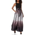 thumbnail image 1 of S.L.Fashions Robe de Soirée Longue en Satin pour Femmes Manches 3/4 et Sans Manches avec Poches, Noir Argent, 18, 1 of 4