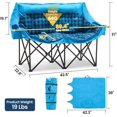 thumbnail image 3 of Sunyrisy Double Camping Chair, Oversized Loveseat Padded Camp Chair, 2 Person Camping Chairs for Adults Heavy Duty, Two Person Folding Chairs with Cup Holder for Outside Picnic Beach Travel, Grey, 3 of 8