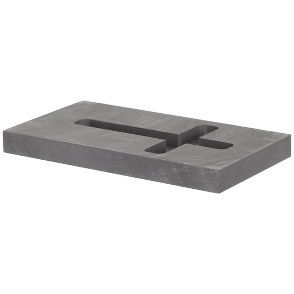 ETHZZLE Graphite Ingot Mold Black, Cross Shape Slot Design, Ideal for Metal Smelting and Education