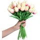 thumbnail image 3 of 15 tulipanes artificiales de seda de tacto real para decoración del hogar, Día de la Madre, primavera, boda, ramos, arreglos florales., 3 of 7