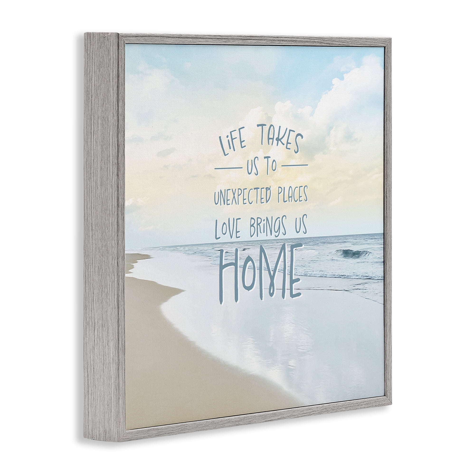 Stupell Industries Love Brings Us Home Inspiration Gray Framed Giclee Art, design by Natalie Carpentieri