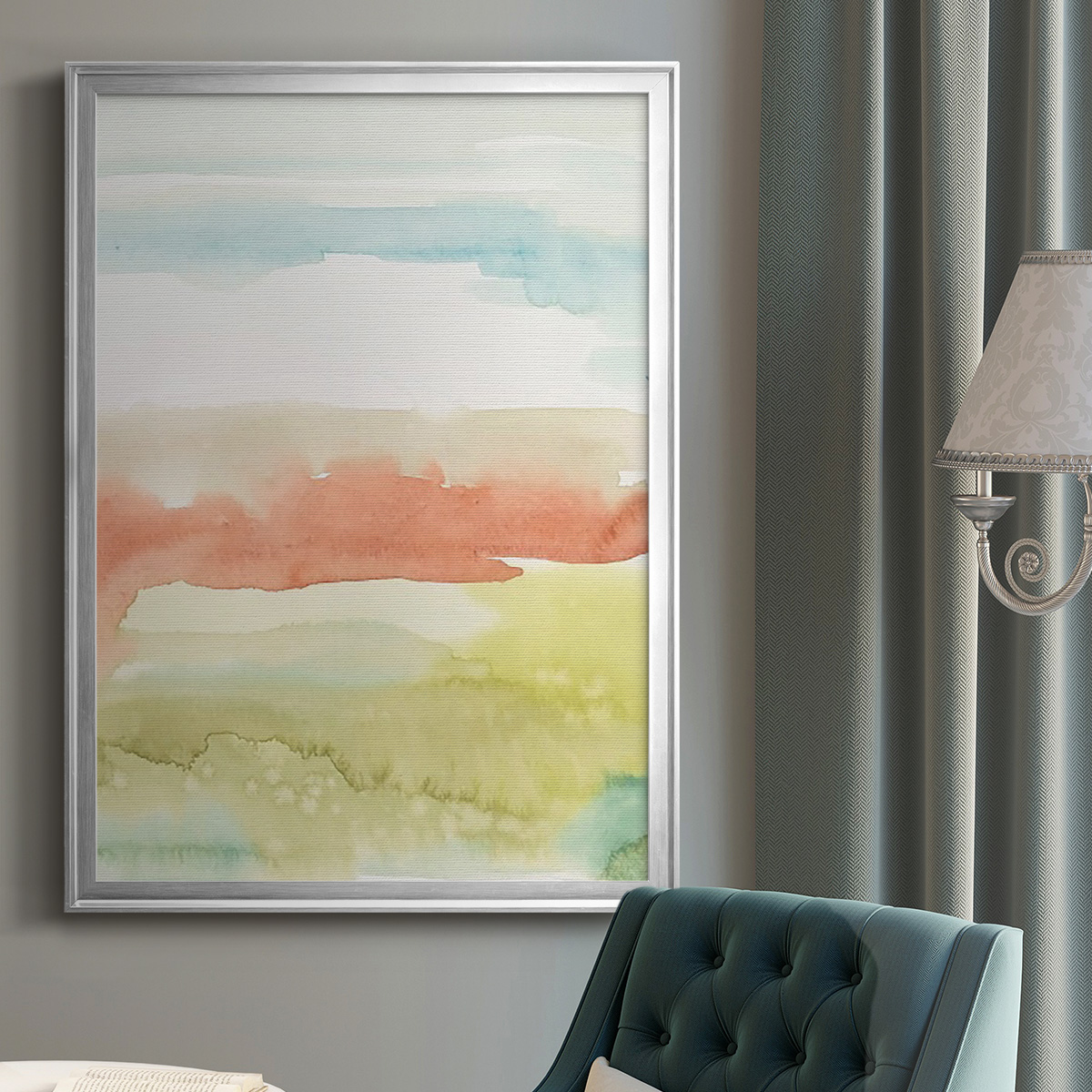 Blushing Sunrise II Premium Framed Print, in Gold, Black, or Silver - Ready to Hang
