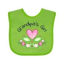Inktastic Grandpa's Girl Heart Flowers Girls Baby Bib