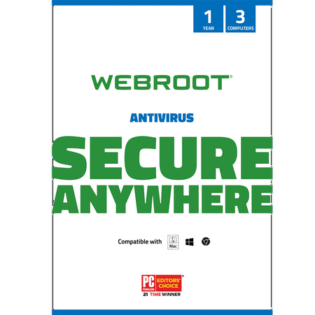 Webroot Internet Security Antivirus | 3 Device | 1 Year | PC/Mac (Best Protection For Windows 8)