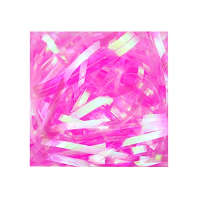 Hot Pink Holographic Gift Box Filler Shredded Paper Raffia Iridescent Curling Ribbon 3mm Wide Packing Filler Embellishment for Gift Bags Party Decor 100g Roll