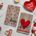 thumbnail image 3 of Wood Heart Love Valentine''s Day Kitchen Towels Dish Towels, 18x26 Inch Anniversary Wedding Farmhouse Decoration Hand Towels Set of 2, 3 of 6