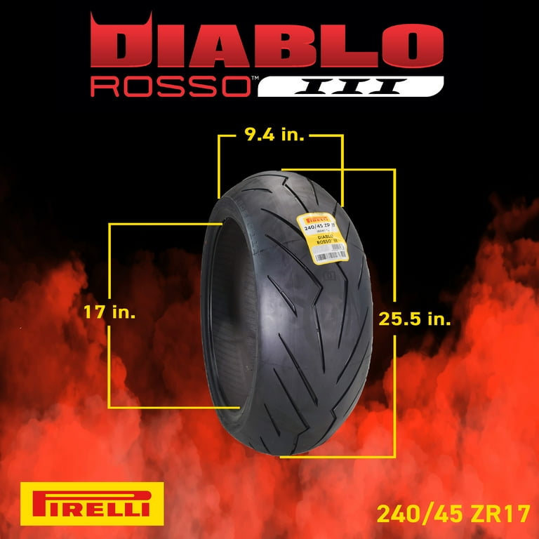 Pirelli Diablo Rosso III 240/45ZR17 82W Rear Motorcycle Tire