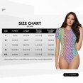thumbnail image 4 of Picia Rainbow Peacock Feathers Womens One Piece Swimsuits Modest Tummy Control Bathing Suits Lace Up Slimming Swim Suit-Small, 4 of 9