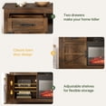 thumbnail image 2 of LazySunsets 80" Farmhouse Fireplace TV Stand for TVs Up to 90 Inches, Media Console with 36" Color Changing Electric Fireplace Insert, Barn Doors, Storage Drawers & Adjustable Shelves, Brown, 2 of 7