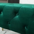 thumbnail image 5 of Roundhill Furniture Sira Velvet Button Tufted Bench with Gold Metal Legs, Green, 5 of 8