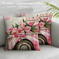 thumbnail image 3 of PHYHOO  Spring Pillow Covers  Pink Flower Car Spring Throw Pillow Covers Sweet Home Spring Pillow Covers Decor Cushion Cases for Farmhouse Holiday Home Couch Sofa, 3 of 5