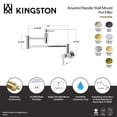 thumbnail image 4 of Kingston Brass KS8100KNL Convergent Two-Handle 1-Hole Wall Mount Pot Filler Faucet with Knurled Handle in Matte Black, 4 of 5