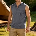thumbnail image 2 of Men's Sleeveless Pocket T-Shirt Tank Top Muscle Tee V-Neck Casual Sports Shirts Moisture Wicking Quick Dry Breathable Summer Gym Workout Running Outdoors Essentials | JASKFLY,Dark Gray L, 2 of 9