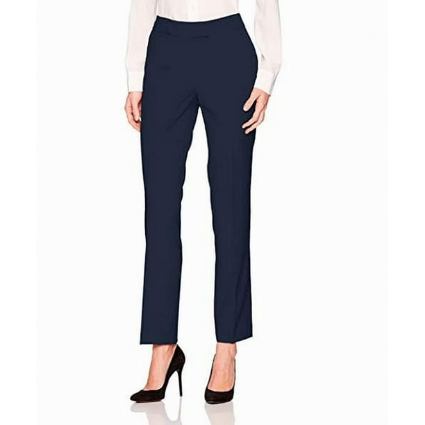 Tahari By ASL Pants Womens Pants Navy Dress MidRise Slim Fit 10