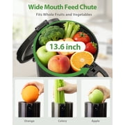 Juicer Machine with 4.35 Wide Mouth, Aeitto Cold Press Juicer Machine for Fruits and Vegetables, Slow Masticating Juicer Whole Fruit Juice Maker, High Juice Yield, Easy to Clean with Brush, Coal