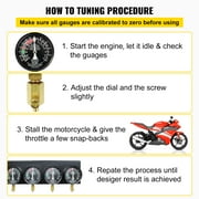 VEVOR Bestauto Fuel Vacuum Carburetor Synchronize Tool Kit Fuel Vacuum Carburetor Synchronizer carb sync Gauge Set with Rubber Hose