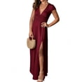 thumbnail image 4 of Hanerdun Women Pleated Dresses Female Party A-Line Maxi Dress Red L, 4 of 5