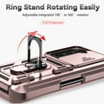 thumbnail image 5 of for Galaxy Z Fold 6 Case, Soft TPU & Hard PC Anti-scratch Sliding Cover Full Protection Ring Stand Rotating Kickstand Holder Magnetic Shockproof Phone Case Cover for Samsung Z Fold 6 5G, Rosegold, 5 of 11