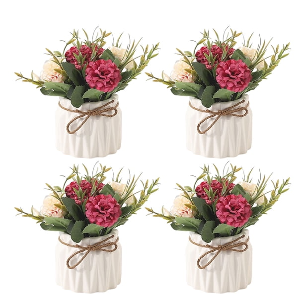 Plantas artificiales Advancent Cerámica ABS 4 piezas Decoración Blanco