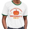thumbnail image 2 of Halloweentown University Ringer Tee Shirt Unisex 2X-Large White/Kelly Green, 2 of 5