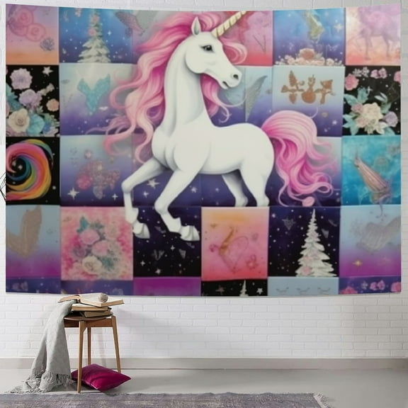 BCIIG Unicorn Tapestry Wall Hanging Unique Style Graphic Tapestries Home Wall Decor Art for Living Room Bedroom Apartment Farmhouse Dorm 40x30inch