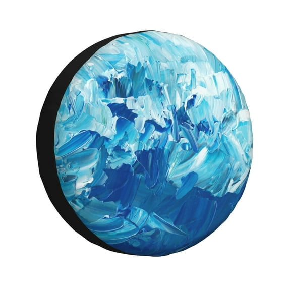 Waterproof Spare Wheel Cover, Glacier Abstraction Adjustable Wheel Cover For Jeep Trailer Rv Suv Car, 15 Inch