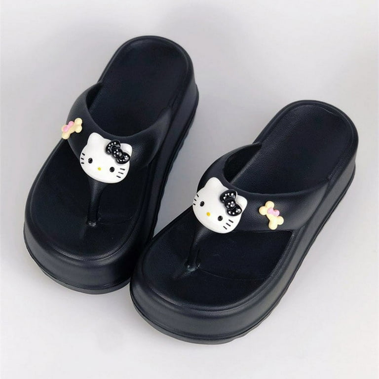 Sanrio Kawaii Hello Kitty Slippers Y2K Women Wedge Flip Flop High